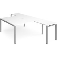 Click to view product details and reviews for Bench Desk 2 Person With Return Desks 1600mm White Tops With Silver Frames Adapt. Click to view product details and reviews for Bench Desk 2 Person With Return Desks 1600mm White Tops With Silver Frames Adapt.