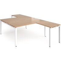 Click to view product details and reviews for Bench Desk 2 Person With Return Desks 1600mm Beech Tops With White Frames Adapt. Click to view product details and reviews for Bench Desk 2 Person With Return Desks 1600mm Beech Tops With White Frames Adapt.