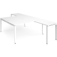 Click to view product details and reviews for Bench Desk 2 Person With Return Desks 1600mm White Tops With White Frames Adapt. Click to view product details and reviews for Bench Desk 2 Person With Return Desks 1600mm White Tops With White Frames Adapt.