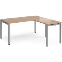 Click to view product details and reviews for Bench Desk Add On Return Desk 1600mm Beech Tops With Silver Frames Adapt. Click to view product details and reviews for Bench Desk Add On Return Desk 1600mm Beech Tops With Silver Frames Adapt.