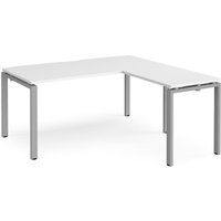 Click to view product details and reviews for Bench Desk Add On Return Desk 1600mm White Tops With Silver Frames Adapt. Click to view product details and reviews for Bench Desk Add On Return Desk 1600mm White Tops With Silver Frames Adapt.