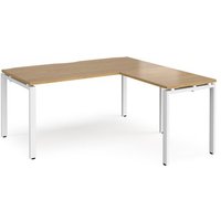 Click to view product details and reviews for Bench Desk Add On Return Desk 1600mm Oak Tops With White Frames Adapt. Click to view product details and reviews for Bench Desk Add On Return Desk 1600mm Oak Tops With White Frames Adapt.