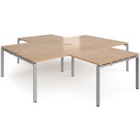 Click to view product details and reviews for Bench Desk 4 Person With Return Desks 2800mm Beech Tops With Silver Frames Adapt. Click to view product details and reviews for Bench Desk 4 Person With Return Desks 2800mm Beech Tops With Silver Frames Adapt.
