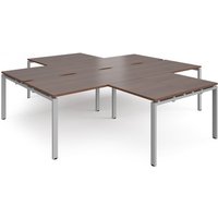 Click to view product details and reviews for Bench Desk 4 Person With Return Desks 2800mm Walnut Tops With Silver Frames Adapt. Click to view product details and reviews for Bench Desk 4 Person With Return Desks 2800mm Walnut Tops With Silver Frames Adapt.