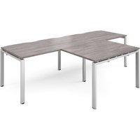 Click to view product details and reviews for Adapt Double Straight Desks 2800mm X 800mm With 800mm Return Desks Silver Frame Grey Oak Top. Click to view product details and reviews for Adapt Double Straight Desks 2800mm X 800mm With 800mm Return Desks Silver Frame Grey Oak Top.