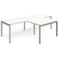Click to view product details and reviews for Bench Desk 2 Person With Return Desks 2800mm White Oak Tops With Silver Frames Adapt. Click to view product details and reviews for Bench Desk 2 Person With Return Desks 2800mm White Oak Tops With Silver Frames Adapt.