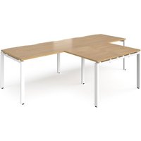 Click to view product details and reviews for Bench Desk 2 Person With Return Desks 2800mm Oak Tops With White Frames Adapt. Click to view product details and reviews for Bench Desk 2 Person With Return Desks 2800mm Oak Tops With White Frames Adapt.