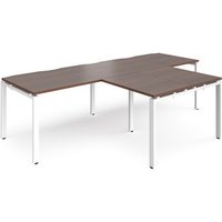 Click to view product details and reviews for Bench Desk 2 Person With Return Desks 2800mm Walnut Tops With White Frames Adapt. Click to view product details and reviews for Bench Desk 2 Person With Return Desks 2800mm Walnut Tops With White Frames Adapt.
