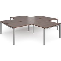 Click to view product details and reviews for Bench Desk 4 Person With Return Desks 3200mm Walnut Tops With Silver Frames Adapt. Click to view product details and reviews for Bench Desk 4 Person With Return Desks 3200mm Walnut Tops With Silver Frames Adapt.