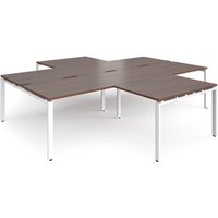 Click to view product details and reviews for Bench Desk 4 Person With Return Desks 3200mm Walnut Tops With White Frames Adapt. Click to view product details and reviews for Bench Desk 4 Person With Return Desks 3200mm Walnut Tops With White Frames Adapt.