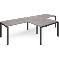Click to view product details and reviews for Adapt Double Straight Desks 3200mm X 800mm With 800mm Return Desks Black Frame Grey Oak Top. Click to view product details and reviews for Adapt Double Straight Desks 3200mm X 800mm With 800mm Return Desks Black Frame Grey Oak Top.
