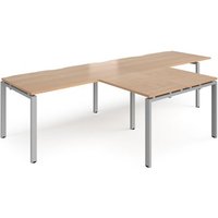 Click to view product details and reviews for Bench Desk 2 Person With Return Desks 3200mm Beech Tops With Silver Frames Adapt. Click to view product details and reviews for Bench Desk 2 Person With Return Desks 3200mm Beech Tops With Silver Frames Adapt.