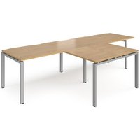 Click to view product details and reviews for Bench Desk 2 Person With Return Desks 3200mm Oak Tops With Silver Frames Adapt. Click to view product details and reviews for Bench Desk 2 Person With Return Desks 3200mm Oak Tops With Silver Frames Adapt.