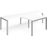 Click to view product details and reviews for Bench Desk 2 Person With Return Desks 3200mm White Tops With Silver Frames Adapt. Click to view product details and reviews for Bench Desk 2 Person With Return Desks 3200mm White Tops With Silver Frames Adapt.