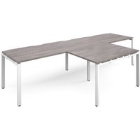 Click to view product details and reviews for Adapt Double Straight Desks 3200mm X 800mm With 800mm Return Desks White Frame Grey Oak Top. Click to view product details and reviews for Adapt Double Straight Desks 3200mm X 800mm With 800mm Return Desks White Frame Grey Oak Top.