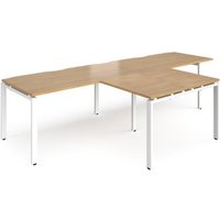 Click to view product details and reviews for Bench Desk 2 Person With Return Desks 3200mm Oak Tops With White Frames Adapt. Click to view product details and reviews for Bench Desk 2 Person With Return Desks 3200mm Oak Tops With White Frames Adapt.