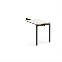 Click to view product details and reviews for Adapt Add On Unit Single Return Desk 800mm X 600mm Black Frame White Top With Oak Edge. Click to view product details and reviews for Adapt Add On Unit Single Return Desk 800mm X 600mm Black Frame White Top With Oak Edge.