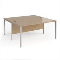 Click to view product details and reviews for Maestro 25 Back To Back Straight Desks 1600mm X 1600mm Silver Bench Leg Frame Kendal Oak Top. Click to view product details and reviews for Maestro 25 Back To Back Straight Desks 1600mm X 1600mm Silver Bench Leg Frame Kendal Oak Top.