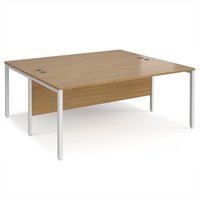 Click to view product details and reviews for Office Desk 2 Person Rectangular Desk 1800mm Oak Tops With White Frames Maestro 25. Click to view product details and reviews for Office Desk 2 Person Rectangular Desk 1800mm Oak Tops With White Frames Maestro 25.