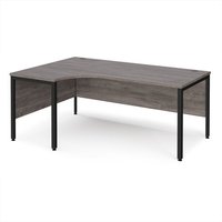 Click to view product details and reviews for Maestro 25 Left Hand Ergonomic Desk 1800mm Wide Black Bench Leg Frame Grey Oak Top. Click to view product details and reviews for Maestro 25 Left Hand Ergonomic Desk 1800mm Wide Black Bench Leg Frame Grey Oak Top.