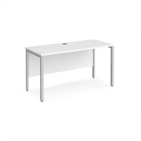 Click to view product details and reviews for Office Desk 1400mm Rectangular Desk With Bench Leg White Tops With Silver Frames 600mm Depth Maestro 25. Click to view product details and reviews for Office Desk 1400mm Rectangular Desk With Bench Leg White Tops With Silver Frames 600mm Depth Maestro 25.