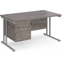 Click to view product details and reviews for Maestro 25 Straight Desk 1400mm X 800mm With 2 Drawer Pedestal Silver Cantilever Leg Frame Grey Oak Top. Click to view product details and reviews for Maestro 25 Straight Desk 1400mm X 800mm With 2 Drawer Pedestal Silver Cantilever Leg Frame Grey Oak Top.
