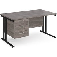 Click to view product details and reviews for Maestro 25 Straight Desk 1400mm X 800mm With 3 Drawer Pedestal Black Cantilever Leg Frame Grey Oak Top. Click to view product details and reviews for Maestro 25 Straight Desk 1400mm X 800mm With 3 Drawer Pedestal Black Cantilever Leg Frame Grey Oak Top.