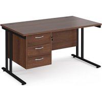 Click to view product details and reviews for Office Desk Rectangular Desk 1400mm With Pedestal Walnut Top With Black Frame 800mm Depth Maestro 25 Mc14p3kw. Click to view product details and reviews for Office Desk Rectangular Desk 1400mm With Pedestal Walnut Top With Black Frame 800mm Depth Maestro 25 Mc14p3kw.