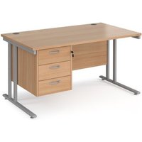 Click to view product details and reviews for Office Desk Rectangular Desk 1400mm With Pedestal Beech Top With Silver Frame 800mm Depth Maestro 25 Mc14p3sb. Click to view product details and reviews for Office Desk Rectangular Desk 1400mm With Pedestal Beech Top With Silver Frame 800mm Depth Maestro 25 Mc14p3sb.