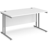 Click to view product details and reviews for Office Desk 1400mm Rectangular Desk With Cantilever Leg White Tops With Silver Frames 800mm Depth Maestro 25 Mc14swh. Click to view product details and reviews for Office Desk 1400mm Rectangular Desk With Cantilever Leg White Tops With Silver Frames 800mm Depth Maestro 25 Mc14swh.