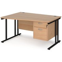 Click to view product details and reviews for Office Desk Left Hand Wave Desk 1400mm With Pedestal Beech Top With Black Frame Maestro 25 Mc14wlp2kb. Click to view product details and reviews for Office Desk Left Hand Wave Desk 1400mm With Pedestal Beech Top With Black Frame Maestro 25 Mc14wlp2kb.