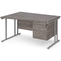 Click to view product details and reviews for Maestro 25 Left Hand Wave Desk 1400mm Wide With 2 Drawer Pedestal Silver Cantilever Leg Frame Grey Oak Top. Click to view product details and reviews for Maestro 25 Left Hand Wave Desk 1400mm Wide With 2 Drawer Pedestal Silver Cantilever Leg Frame Grey Oak Top.
