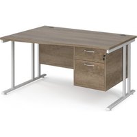Click to view product details and reviews for Maestro 25 Left Hand Wave Desk 1400mm Wide With 2 Drawer Pedestal White Cantilever Leg Frame Nebraska Oak Top. Click to view product details and reviews for Maestro 25 Left Hand Wave Desk 1400mm Wide With 2 Drawer Pedestal White Cantilever Leg Frame Nebraska Oak Top.