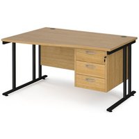Click to view product details and reviews for Office Desk Left Hand Wave Desk 1400mm With Pedestal Oak Top With Black Frame Maestro 25 Mc14wlp3ko. Click to view product details and reviews for Office Desk Left Hand Wave Desk 1400mm With Pedestal Oak Top With Black Frame Maestro 25 Mc14wlp3ko.