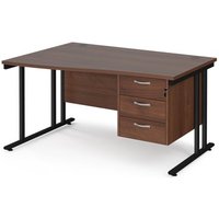 Click to view product details and reviews for Office Desk Left Hand Wave Desk 1400mm With Pedestal Walnut Top With Black Frame Maestro 25 Mc14wlp3kw. Click to view product details and reviews for Office Desk Left Hand Wave Desk 1400mm With Pedestal Walnut Top With Black Frame Maestro 25 Mc14wlp3kw.