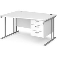 Click to view product details and reviews for Office Desk Left Hand Wave Desk 1400mm With Pedestal White Top With Silver Frame Maestro 25 Mc14wlp3swh. Click to view product details and reviews for Office Desk Left Hand Wave Desk 1400mm With Pedestal White Top With Silver Frame Maestro 25 Mc14wlp3swh.