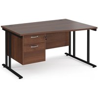 Click to view product details and reviews for Office Desk Right Hand Wave Desk 1400mm With Pedestal Walnut Top With Black Frame Maestro 25 Mc14wrp2kw. Click to view product details and reviews for Office Desk Right Hand Wave Desk 1400mm With Pedestal Walnut Top With Black Frame Maestro 25 Mc14wrp2kw.