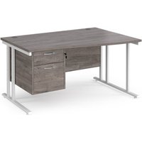 Click to view product details and reviews for Maestro 25 Right Hand Wave Desk 1400mm Wide With 2 Drawer Pedestal White Cantilever Leg Frame Grey Oak Top. Click to view product details and reviews for Maestro 25 Right Hand Wave Desk 1400mm Wide With 2 Drawer Pedestal White Cantilever Leg Frame Grey Oak Top.