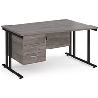 Click to view product details and reviews for Maestro 25 Right Hand Wave Desk 1400mm Wide With 3 Drawer Pedestal Black Cantilever Leg Frame Grey Oak Top. Click to view product details and reviews for Maestro 25 Right Hand Wave Desk 1400mm Wide With 3 Drawer Pedestal Black Cantilever Leg Frame Grey Oak Top.