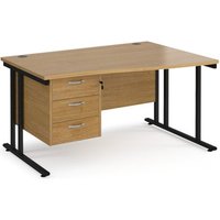 Click to view product details and reviews for Office Desk Right Hand Wave Desk 1400mm With Pedestal Oak Top With Black Frame Maestro 25 Mc14wrp3ko. Click to view product details and reviews for Office Desk Right Hand Wave Desk 1400mm With Pedestal Oak Top With Black Frame Maestro 25 Mc14wrp3ko.