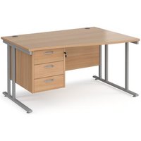 Click to view product details and reviews for Office Desk Right Hand Wave Desk 1400mm With Pedestal Beech Top With Silver Frame Maestro 25 Mc14wrp3sb. Click to view product details and reviews for Office Desk Right Hand Wave Desk 1400mm With Pedestal Beech Top With Silver Frame Maestro 25 Mc14wrp3sb.