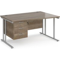 Click to view product details and reviews for Maestro 25 Right Hand Wave Desk 1400mm Wide With 3 Drawer Pedestal Silver Cantilever Leg Frame Nebraska Oak Top. Click to view product details and reviews for Maestro 25 Right Hand Wave Desk 1400mm Wide With 3 Drawer Pedestal Silver Cantilever Leg Frame Nebraska Oak Top.