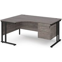 Click to view product details and reviews for Maestro 25 Left Hand Ergonomic Desk 1600mm Wide With 2 Drawer Pedestal Black Cantilever Leg Frame Grey Oak Top. Click to view product details and reviews for Maestro 25 Left Hand Ergonomic Desk 1600mm Wide With 2 Drawer Pedestal Black Cantilever Leg Frame Grey Oak Top.