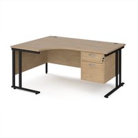 Click to view product details and reviews for Maestro 25 Left Hand Ergonomic Desk 1600mm Wide With 2 Drawer Pedestal Black Cantilever Leg Frame Kendal Oak Top. Click to view product details and reviews for Maestro 25 Left Hand Ergonomic Desk 1600mm Wide With 2 Drawer Pedestal Black Cantilever Leg Frame Kendal Oak Top.