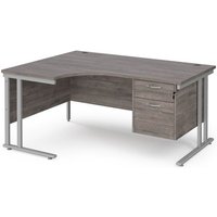 Click to view product details and reviews for Maestro 25 Left Hand Ergonomic Desk 1600mm Wide With 2 Drawer Pedestal Silver Cantilever Leg Frame Grey Oak Top. Click to view product details and reviews for Maestro 25 Left Hand Ergonomic Desk 1600mm Wide With 2 Drawer Pedestal Silver Cantilever Leg Frame Grey Oak Top.