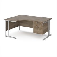 Click to view product details and reviews for Maestro 25 Left Hand Ergonomic Desk 1600mm Wide With 2 Drawer Pedestal Silver Cantilever Leg Frame Nebraska Oak Top. Click to view product details and reviews for Maestro 25 Left Hand Ergonomic Desk 1600mm Wide With 2 Drawer Pedestal Silver Cantilever Leg Frame Nebraska Oak Top.