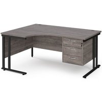 Click to view product details and reviews for Maestro 25 Left Hand Ergonomic Desk 1600mm Wide With 3 Drawer Pedestal Black Cantilever Leg Frame Grey Oak Top. Click to view product details and reviews for Maestro 25 Left Hand Ergonomic Desk 1600mm Wide With 3 Drawer Pedestal Black Cantilever Leg Frame Grey Oak Top.
