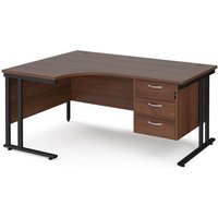 Click to view product details and reviews for Office Desk Left Hand Corner Desk 1600mm With Pedestal Walnut Top With Black Frame 1200mm Depth Maestro 25 Mc16elp3kw. Click to view product details and reviews for Office Desk Left Hand Corner Desk 1600mm With Pedestal Walnut Top With Black Frame 1200mm Depth Maestro 25 Mc16elp3kw.