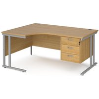 Click to view product details and reviews for Office Desk Left Hand Corner Desk 1600mm With Pedestal Oak Top With Silver Frame 1200mm Depth Maestro 25 Mc16elp3so. Click to view product details and reviews for Office Desk Left Hand Corner Desk 1600mm With Pedestal Oak Top With Silver Frame 1200mm Depth Maestro 25 Mc16elp3so.