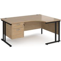 Click to view product details and reviews for Maestro 25 Right Hand Ergonomic Desk 1600mm Wide With 2 Drawer Pedestal Black Cantilever Leg Frame Kendal Oak Top. Click to view product details and reviews for Maestro 25 Right Hand Ergonomic Desk 1600mm Wide With 2 Drawer Pedestal Black Cantilever Leg Frame Kendal Oak Top.